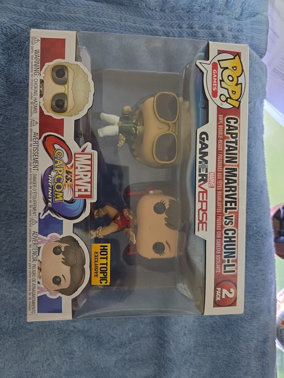Funko Pop! Vinyl: Marvel - MvC- 2 Pack- Captain Marvel(GR)/Chun-Li(RD) - Hot...