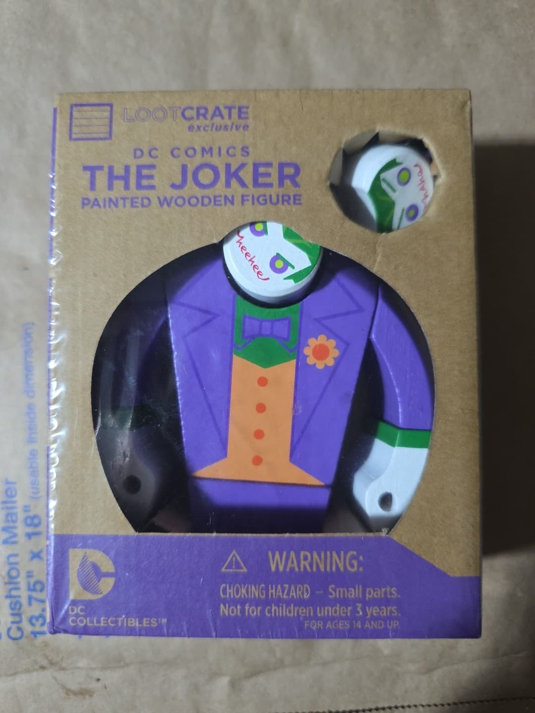 DC Comic The Joker Painted Wooden Figure Official Lootcrate Exclusive