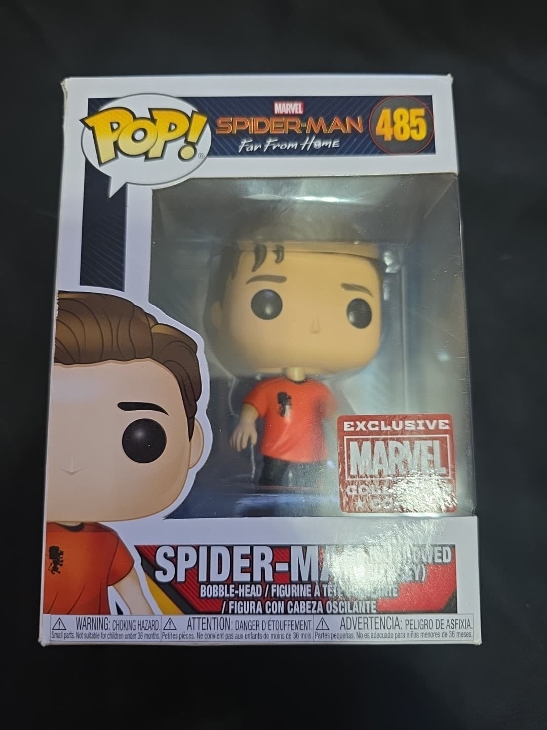 Funko Pop Marvel Far From Home Spider-Man Borrowed Jersey #485