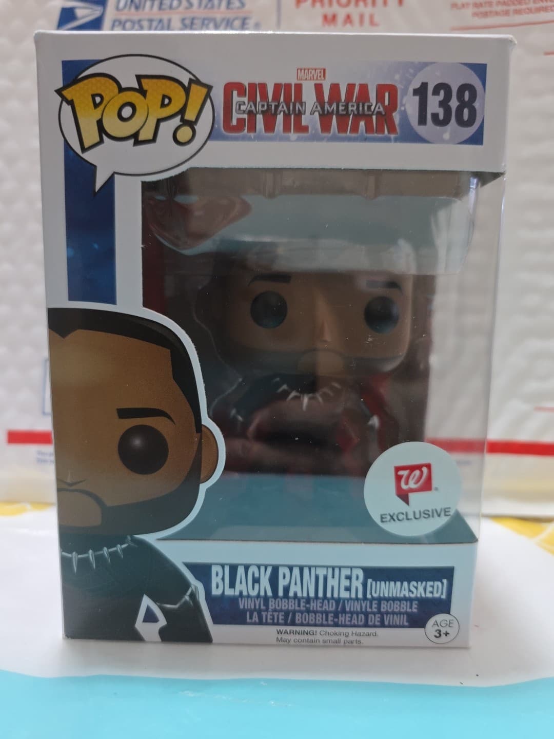 Funko Pop Black Panther Unmasked #138 Walgreens Exclusive