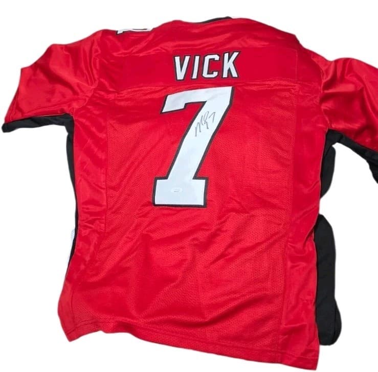 Michael Vick / Autographed Atlanta Falcons Red Custom Football Jersey / JSA