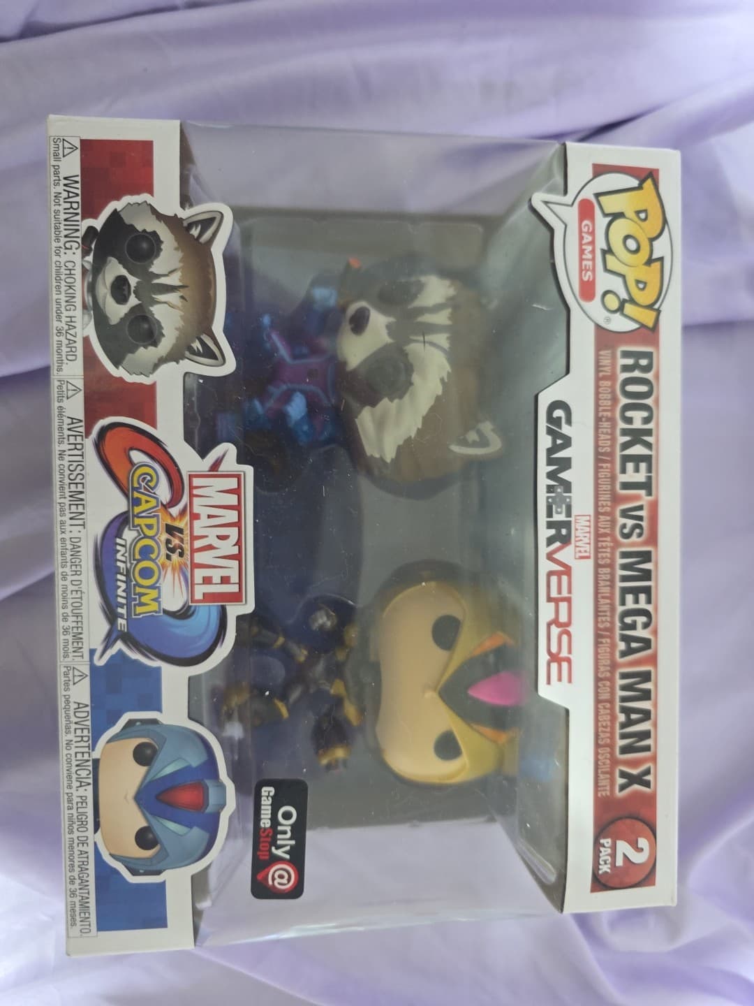 Funko Pop! Vinyl: Marvel - MvC- 2 Pack- Rocket(BUPU)/Megaman(BKGD) - GameStop...