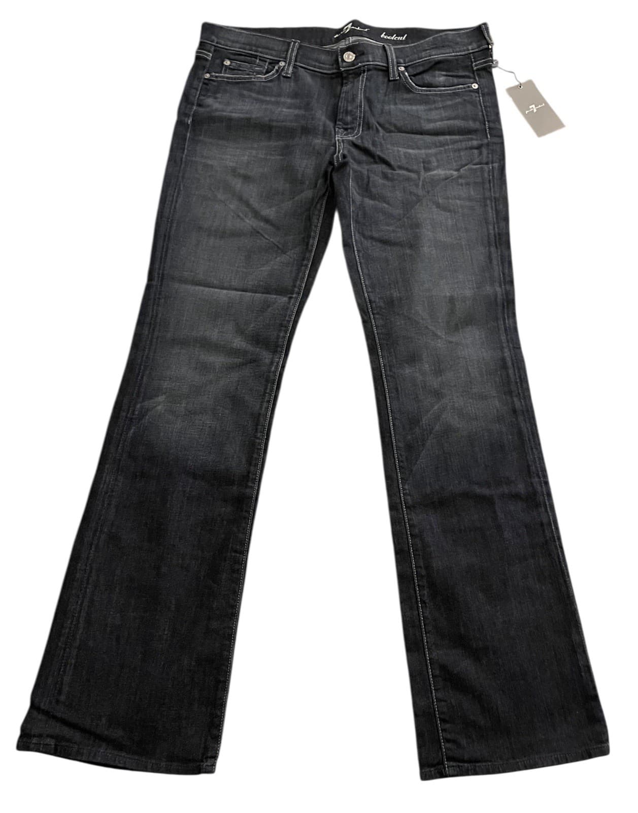 7 Seven For All Mankind Seven Bootcut Button Fly Dark Blue Denim Jeans NWT 32