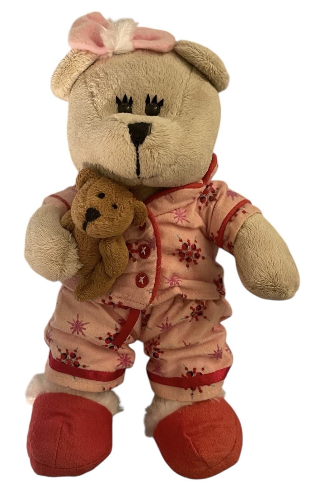 2007 Starbucks Holiday Bearista Girl Pj’s Slippers Bow Teddy Bear Tags Pajamas
