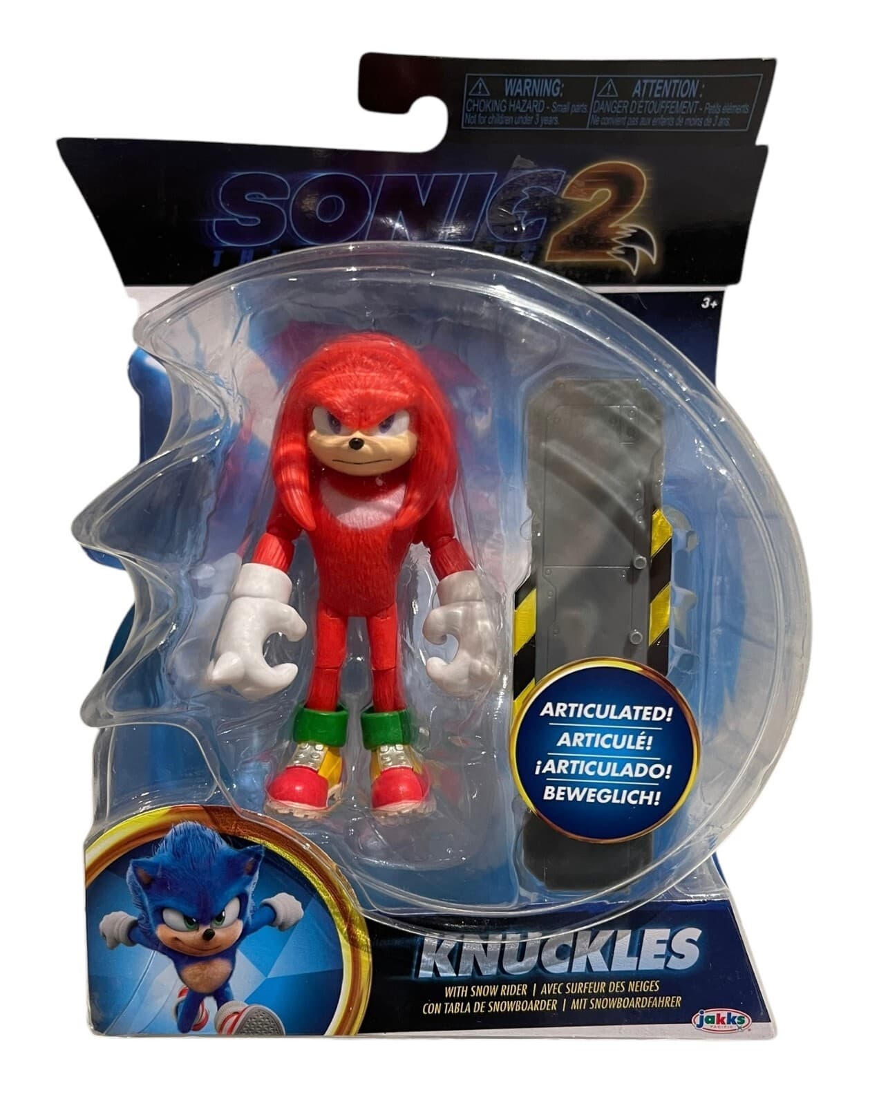 Jakks Pacific Knuckles with Snow Rider Action Figure Sonic The Hedgehog 2 Series