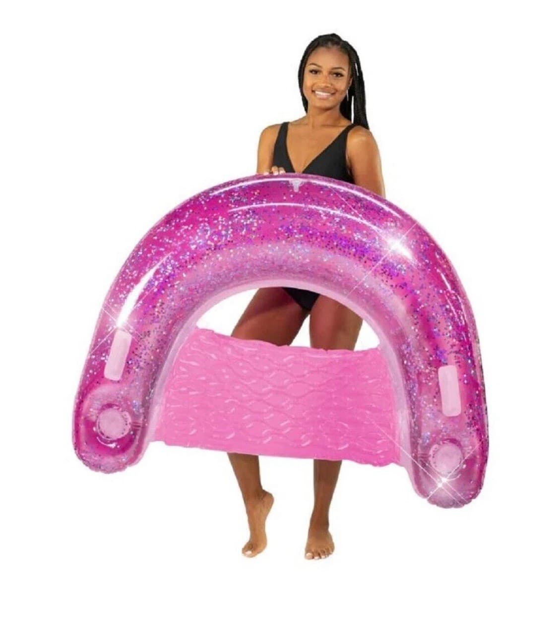 PoolCandy Orchid Glitter Inflatable Pool Sun Chair