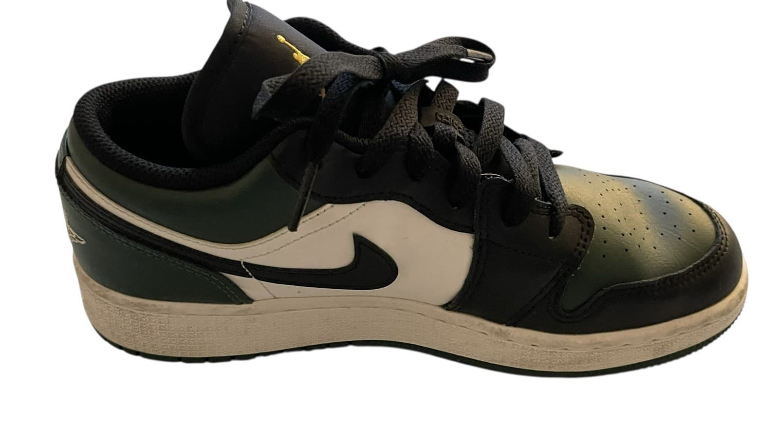 Jordan 1 Low Green Toe GS Youth 5Y 553560-371 Sneakers Nike Air (Left Only)