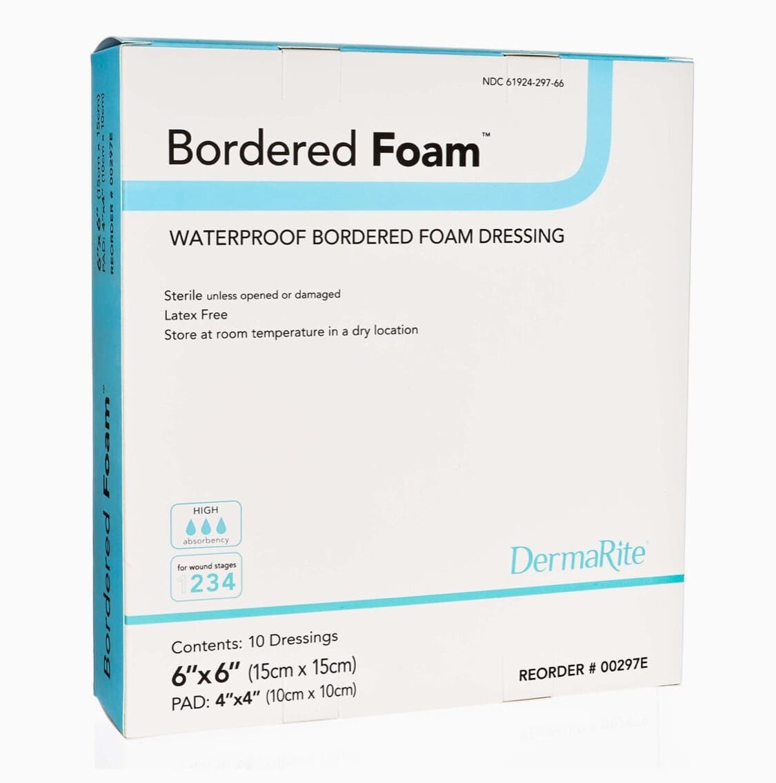 Bordered Foam Waterproof Bordered Foam Dressing 6x6. Contents: 10 Dressings