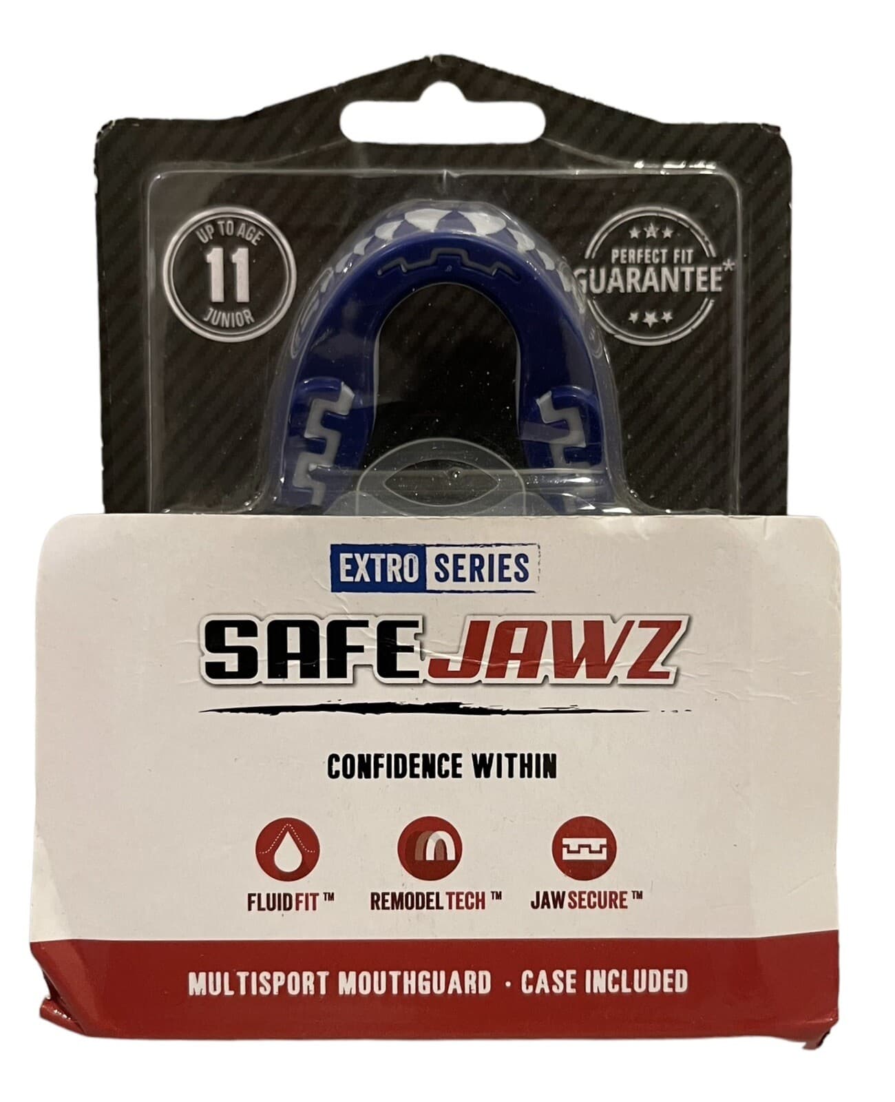 Safejawz Extro Series Shark Gum Shield Blue Mouth Protection Guard Boxing MMA