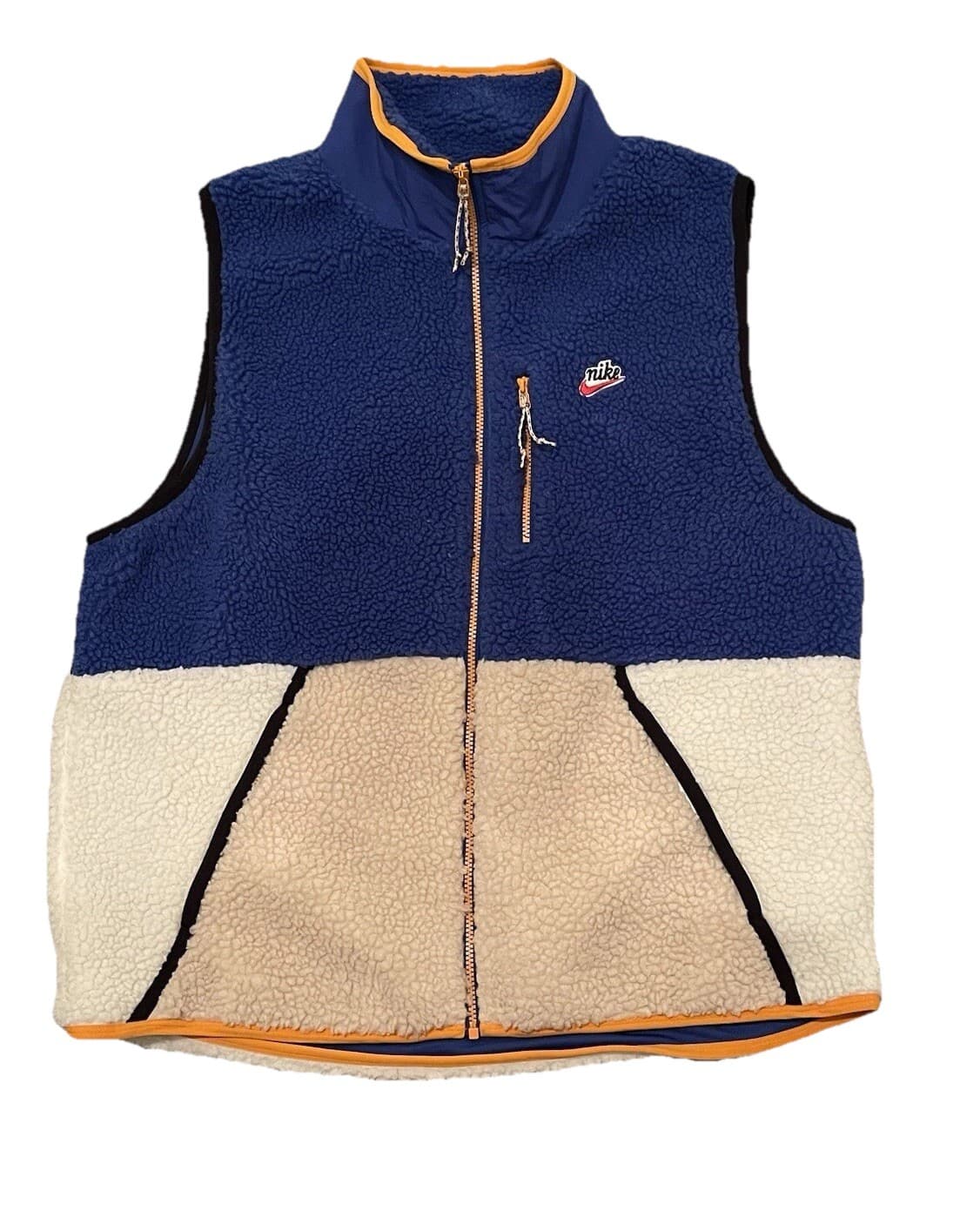Nike Sportswear Sherpa Fleece Vest Size (L) [CD3142-727 Royal Blue/White