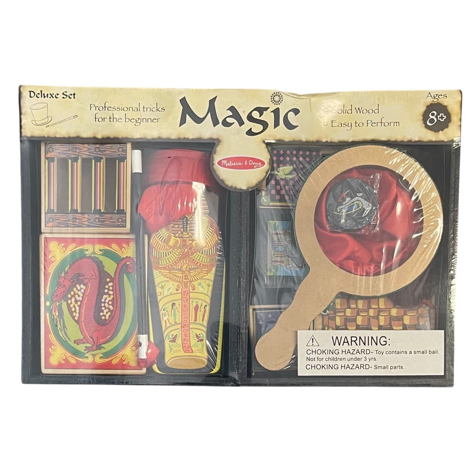 Melissa & Doug Deluxe Magic Set Wooden Storage Box And Pieces NEW SEALED