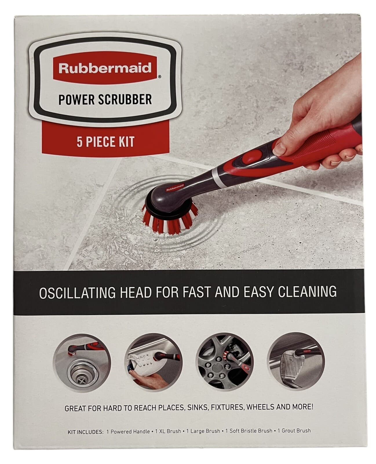 Rubbermaid Power Scrubber Battery Operated 5 piece Kit