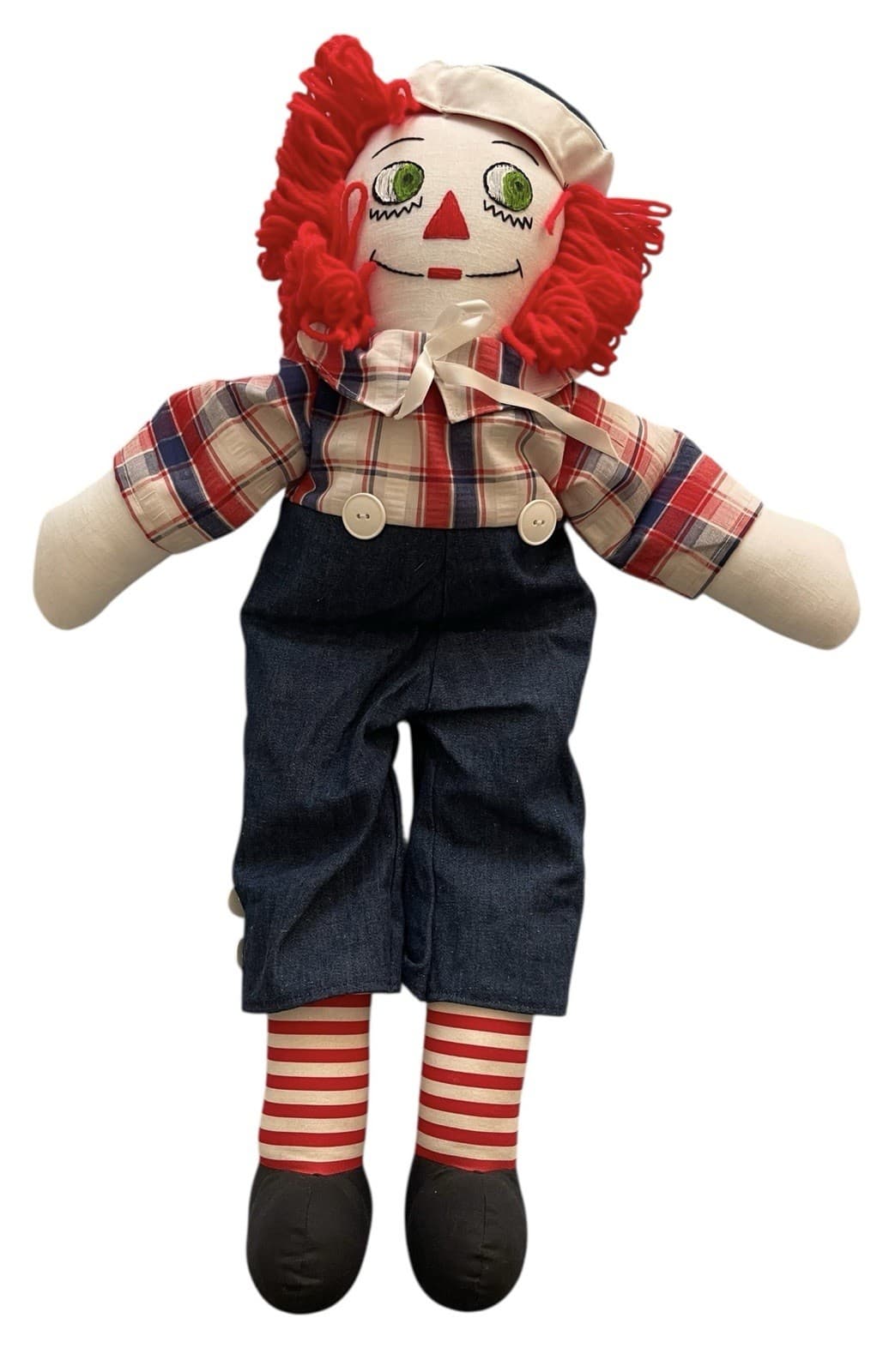 RAGGEDY ANDY DOLL • 10” • Hand Made • 1940's • I Love You Tattoo •