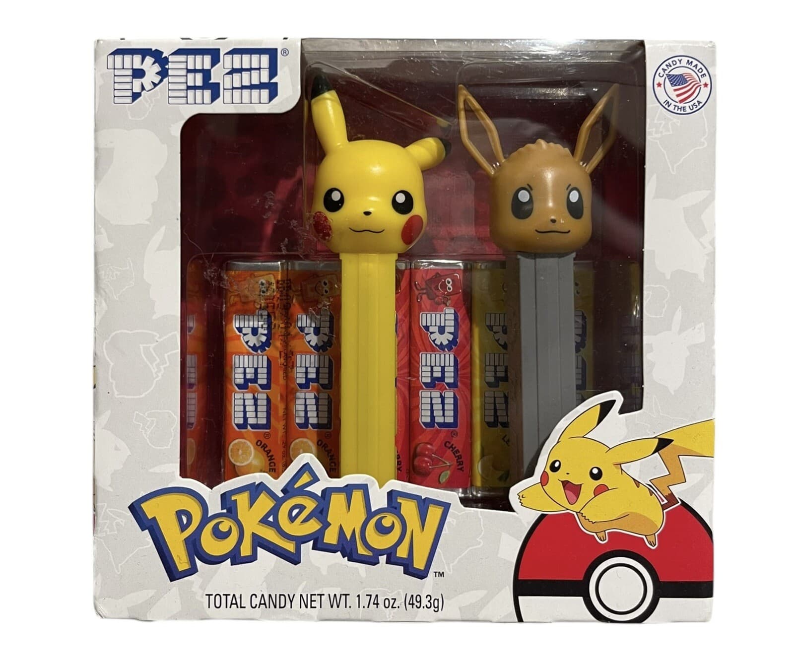 Pokemon Pikachu Eevee 2 Pack Pez Dispenser & Candy Set Sealed