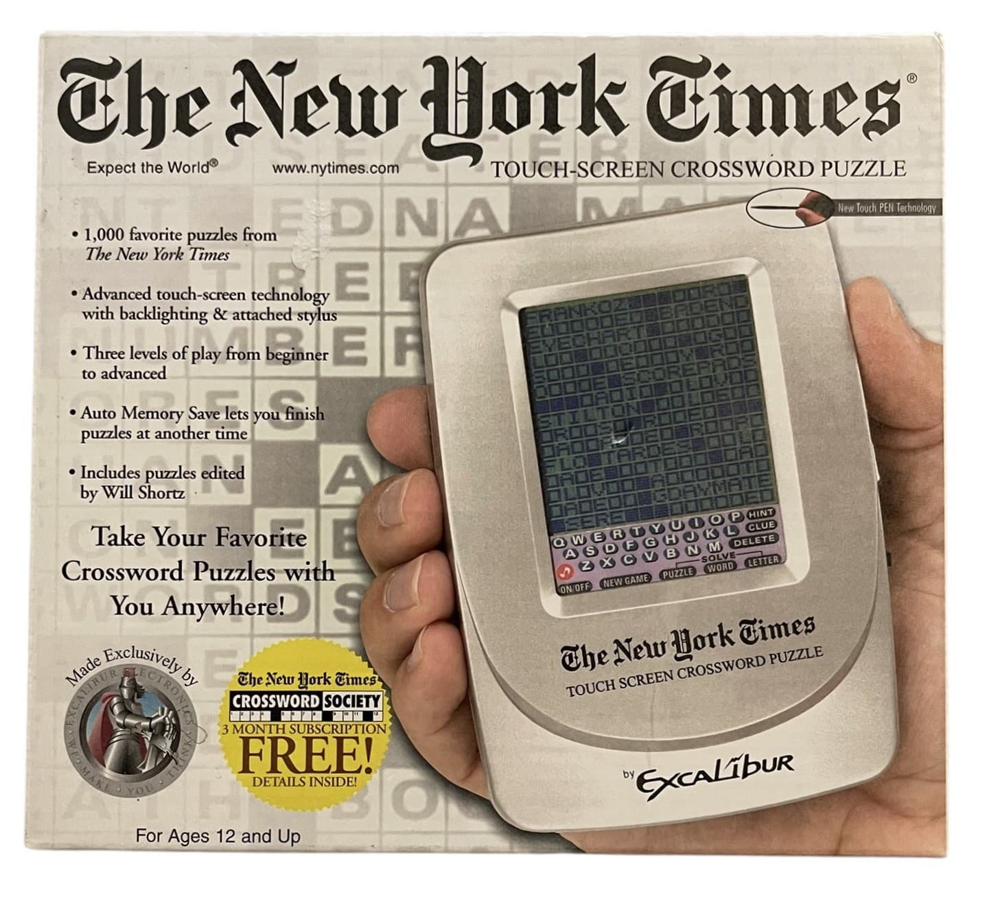 Vintage Excalibur The New York Times Touch-Screen Crossword Puzzle NEW