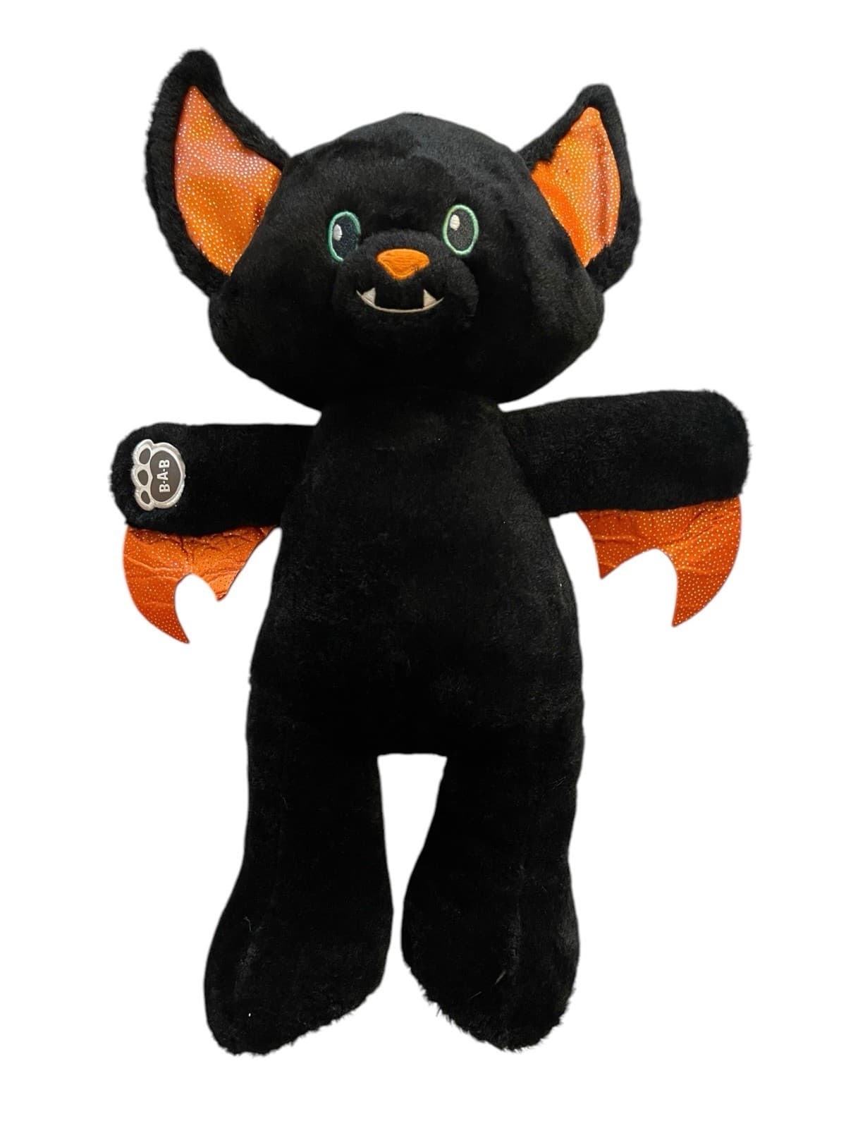 Build A Bear Fangtastic Plush Halloween Vampire Bat~Black/Orange