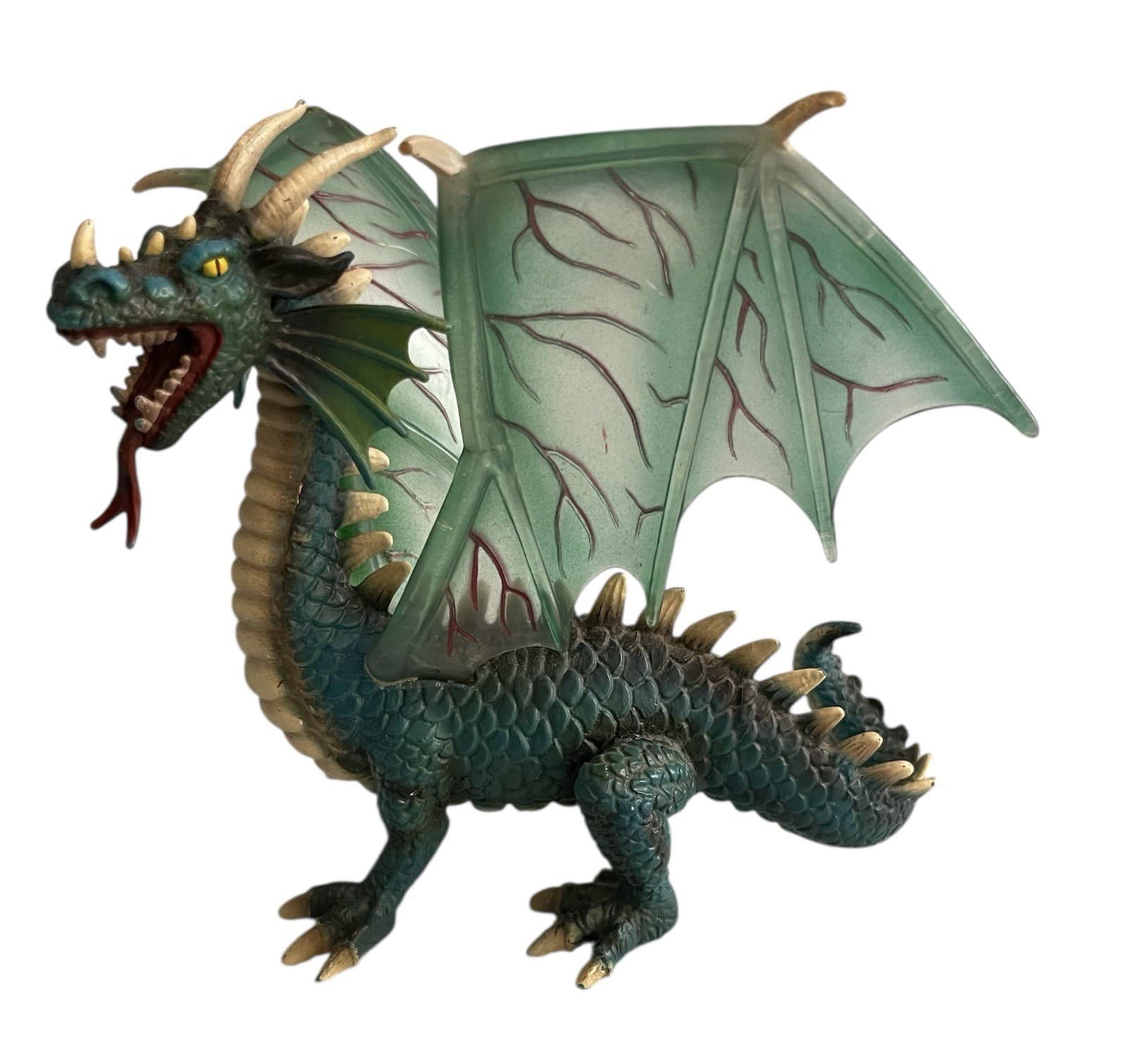 Schleich 2003 World of Knights Medieval Green Dragon 6" Winged Dragon Figure Toy
