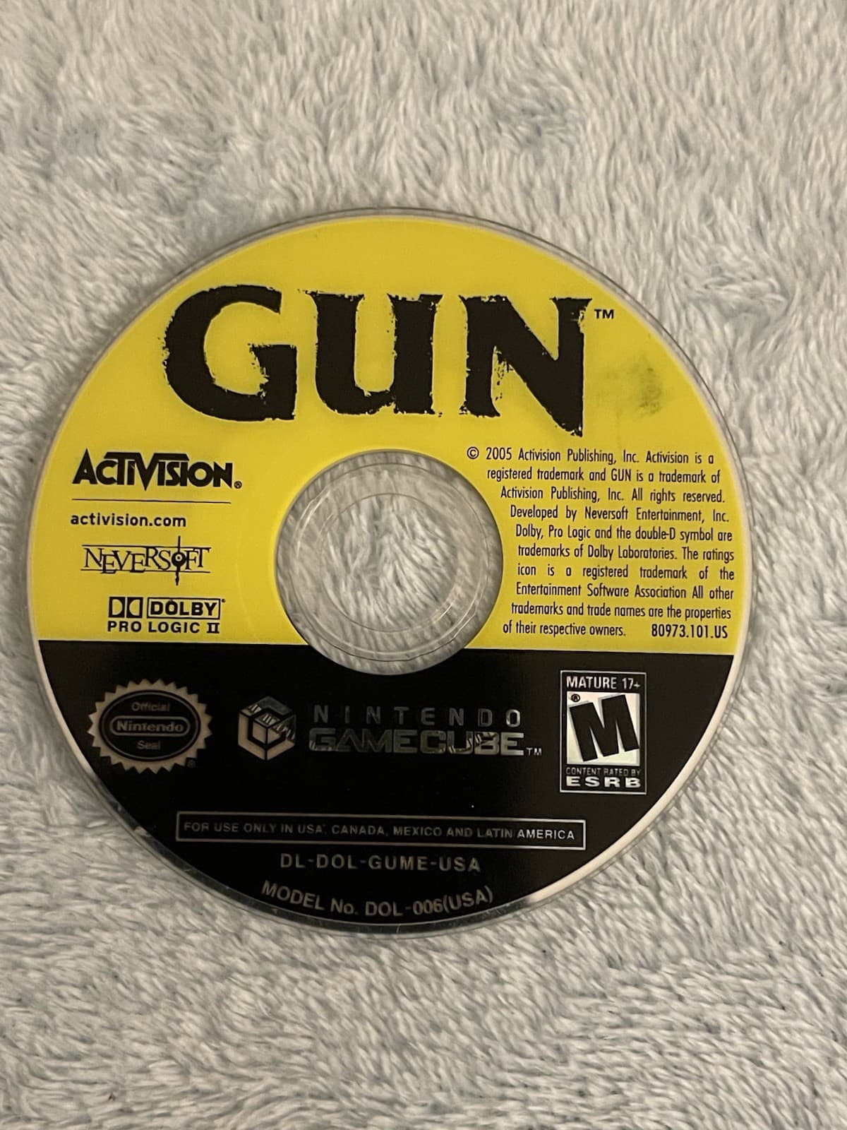 Gun (Nintendo GameCube, 2005) Game Only.