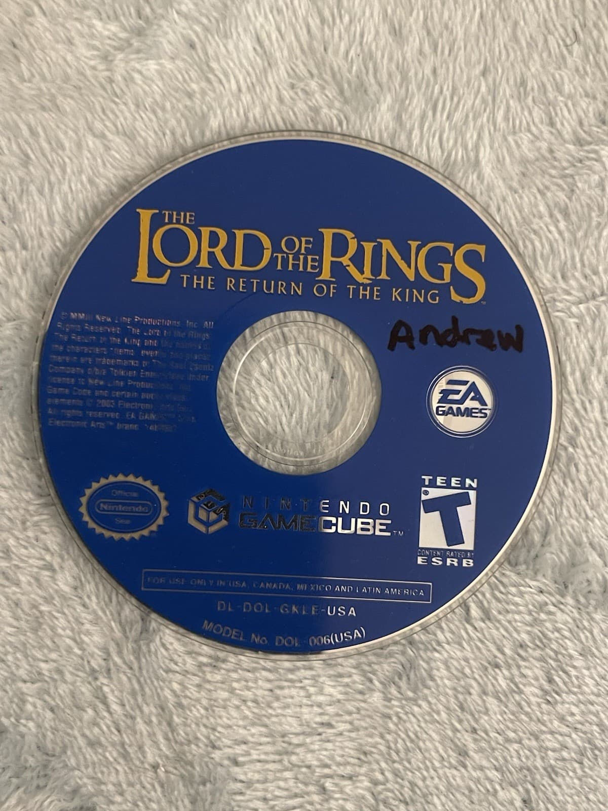 Lord of the Rings: The Return of the King (Nintendo GameCube, 2003) Disc Only
