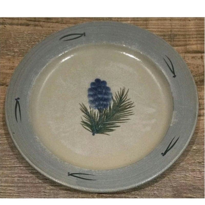 Vintage Handmade Rowe Pottery RPW Salt Glazed Stoneware Dinner Plate