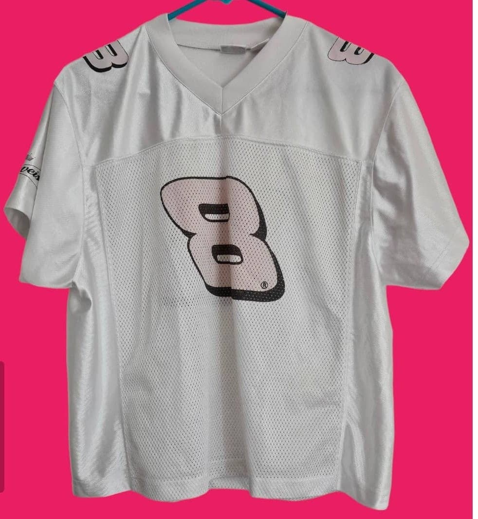 VTG WINNERS CIRCLE LADIES MESH JERSEY CROP TOP DALE JR BUDWEISER XL