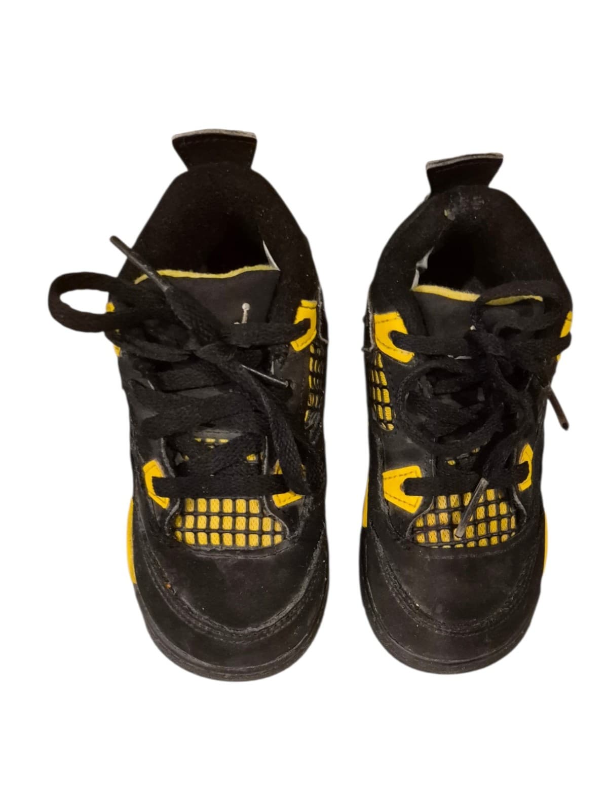 Nike Air Jordan 4 Retro TD Thunder Toddler Size 7C Black Yellow