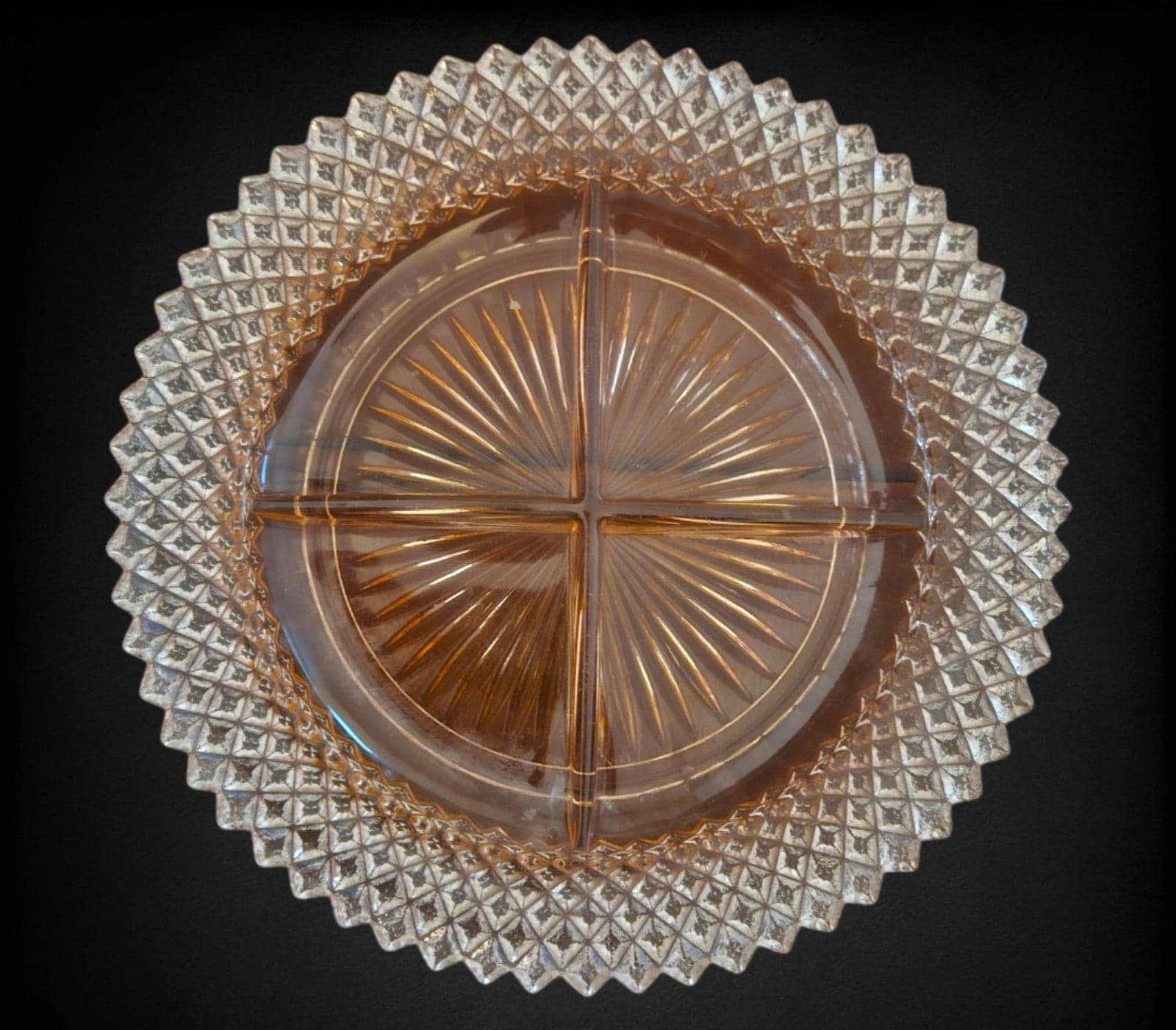 Depression Glass Miss America Pink Relish Dish by Anchor Hocking