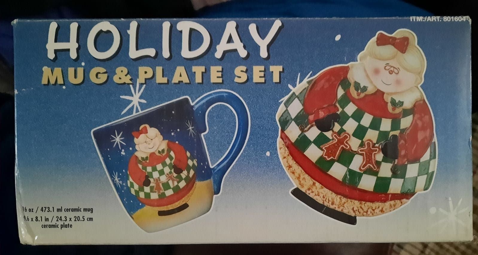 Mrs Claus Holiday Mug and Plate Set