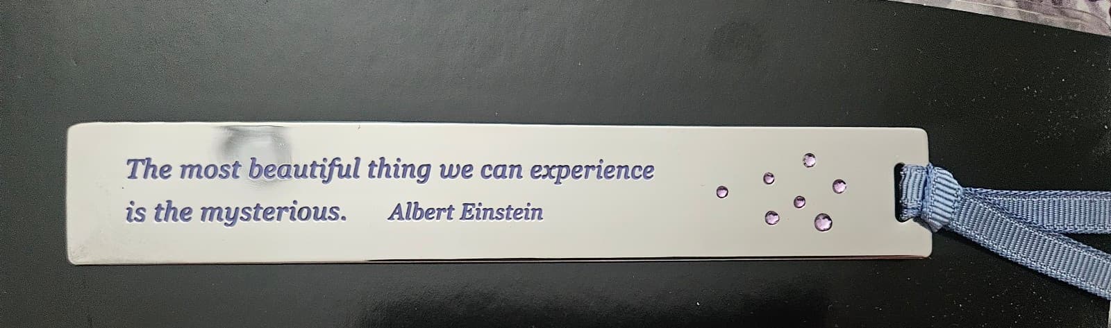 Metal Bookmark with Albert Einstein Quote