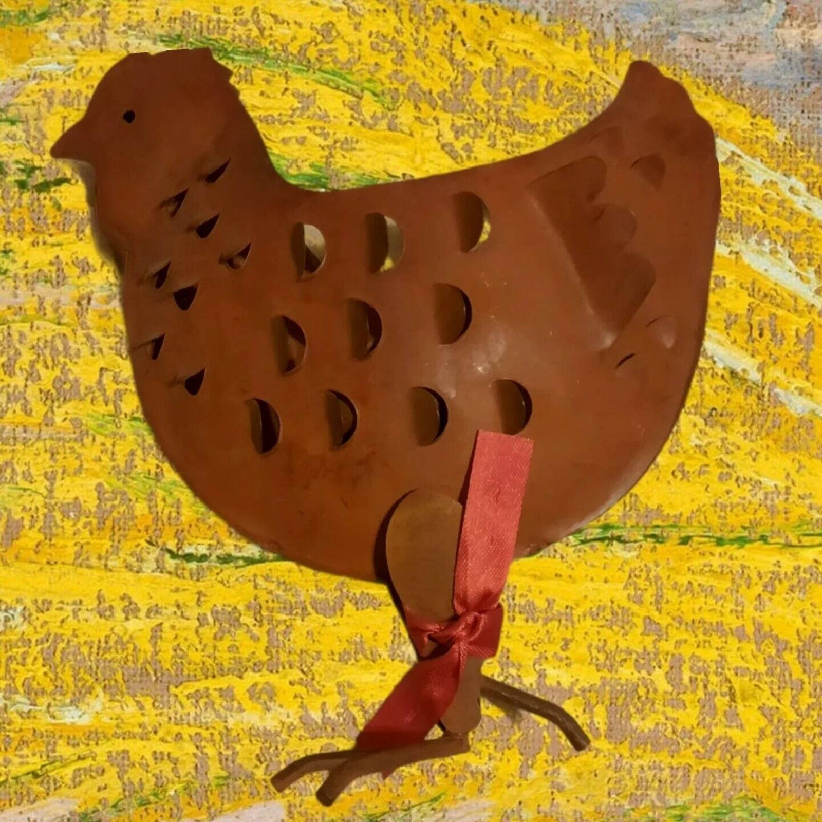 Chicken Rooster Metal Tealight Candle Holder