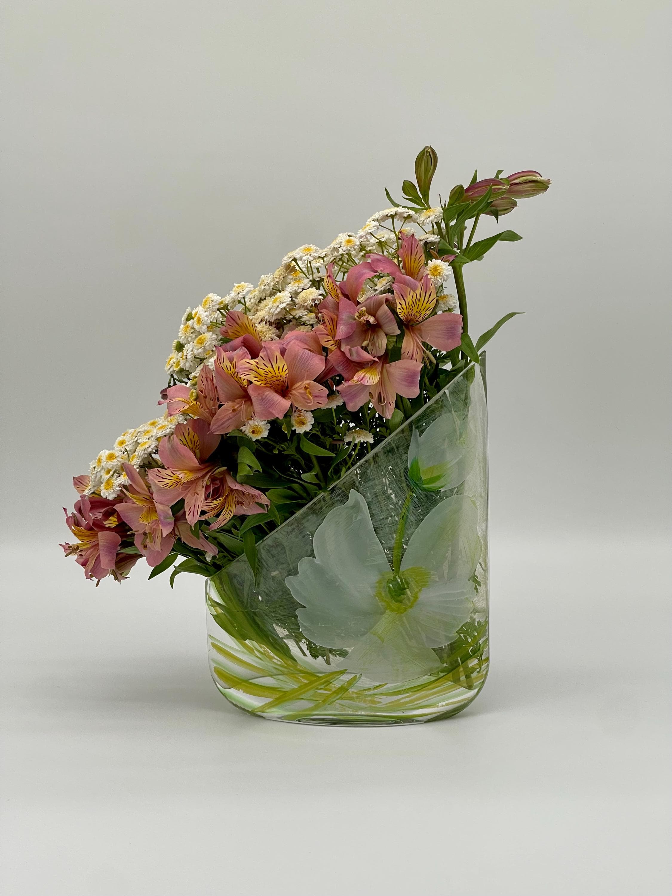 Erwin Eisch Signed Art Glass Vase, 1980s German Studio Glass Sail Shape
