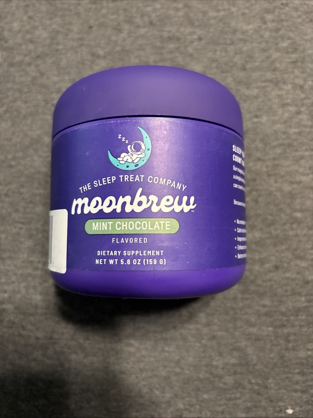 MoonBrew Hot Cocoa Night Time Superfood Herbal Magnesium Sleep Aid 4.10 oz Mint