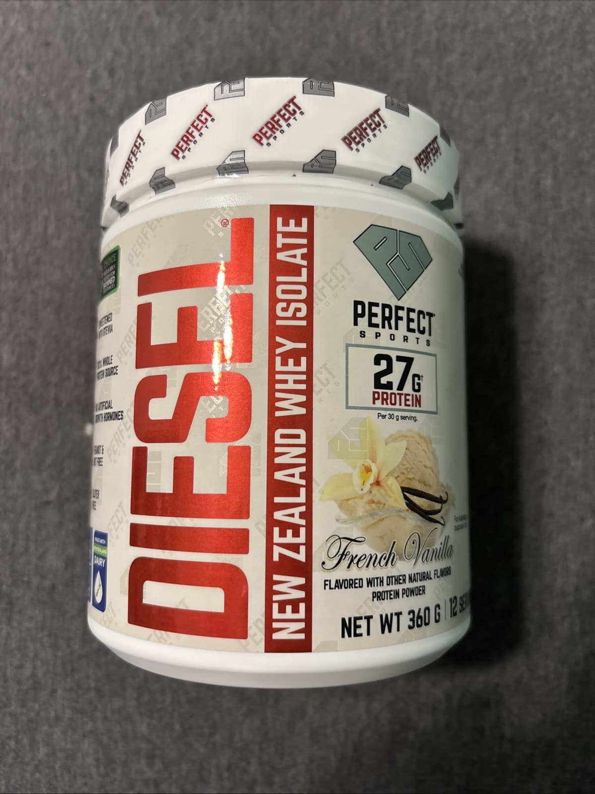 DIESEL French Vanilla Flavored Protein Power NET WT 360 G 12 Servings