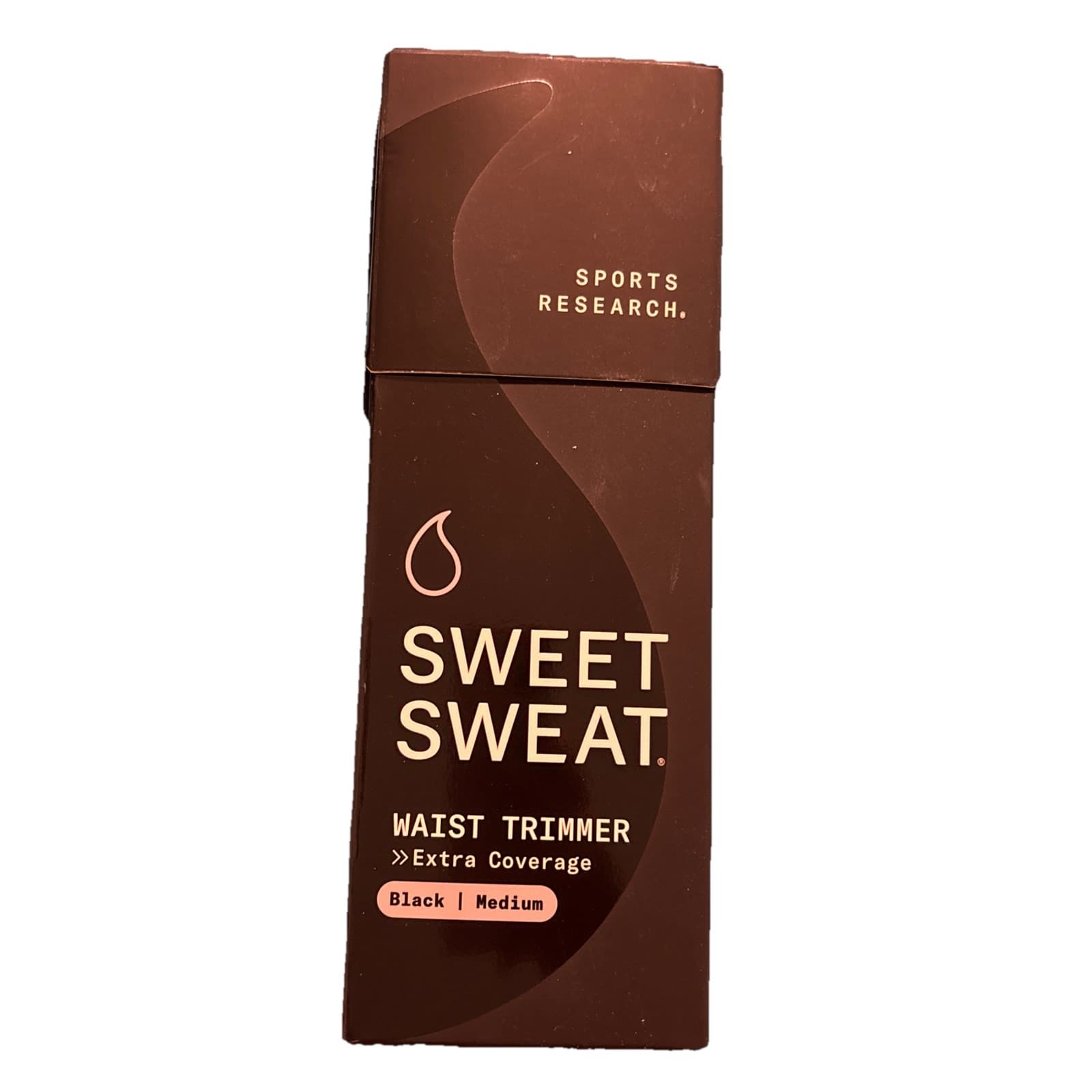 Sweet Sweat Premium Waist Trimmer eXtra Coverage - Black White Size M (41 x 9in)