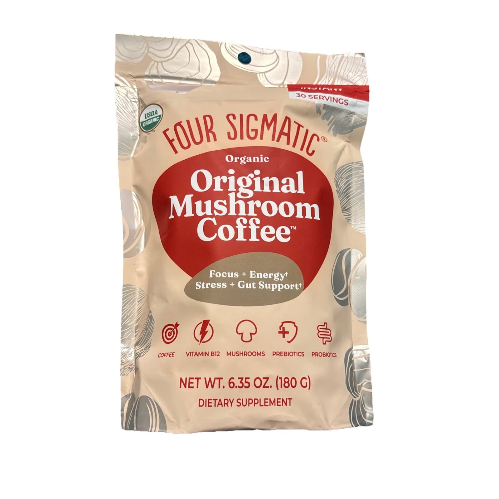 Four Sigmatic Original Mushroom Instant Coffee Dark Roast 30 Servings 180g