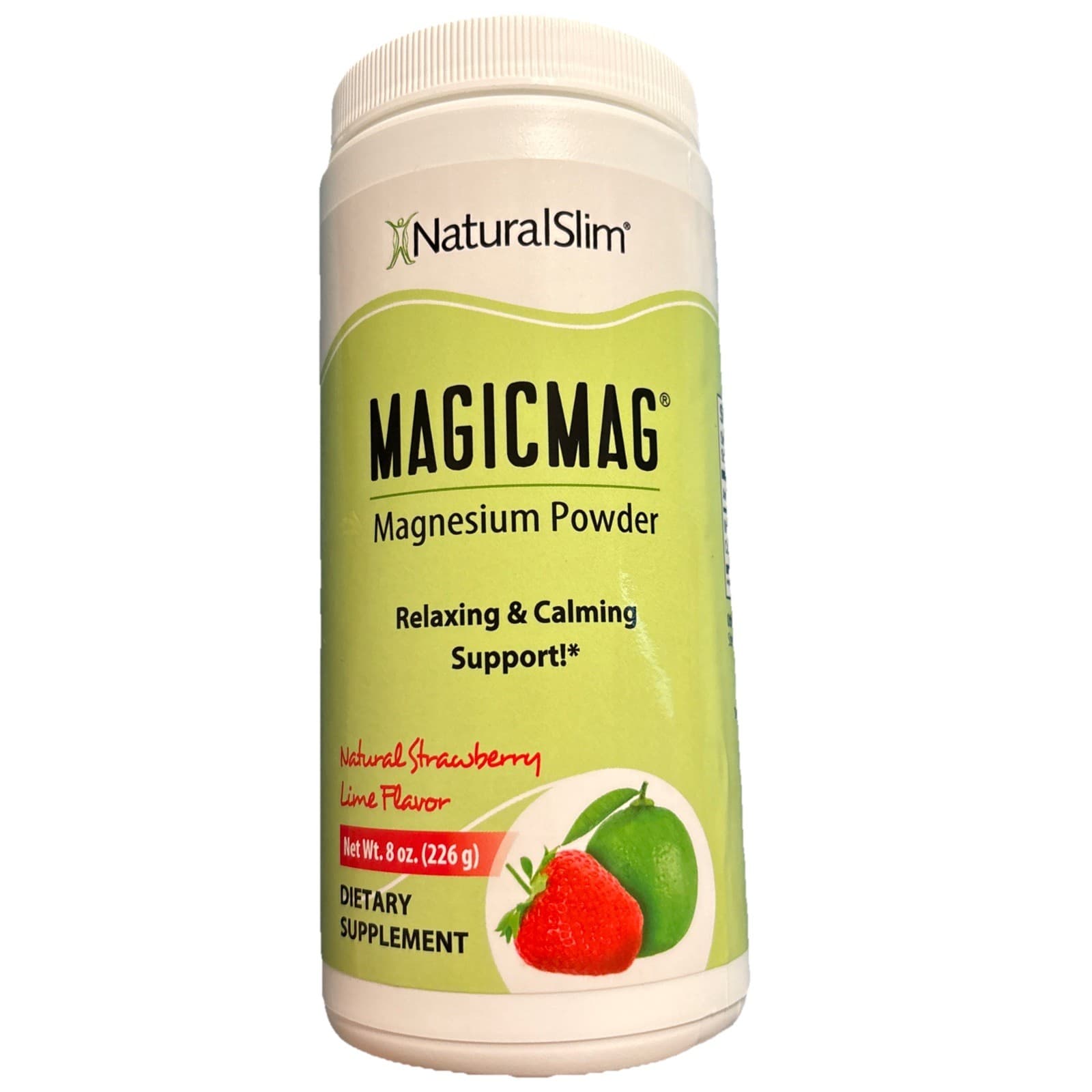 NaturalSlim MagicMag Magnesium Powder Relaxation & Calming Strawberry Lime 8 oz