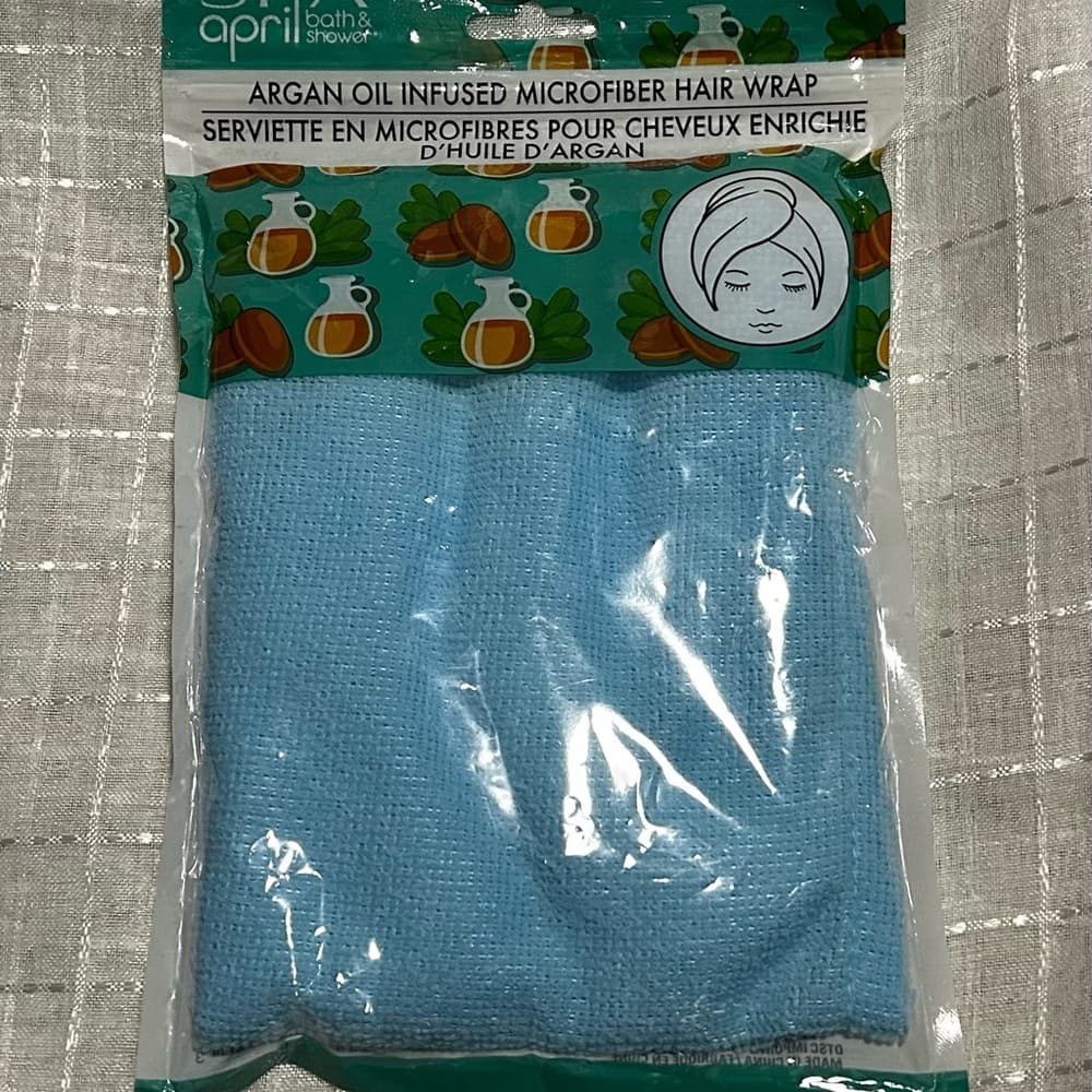 April Bath & Shower Microfiber Hair Wrap - Blue
