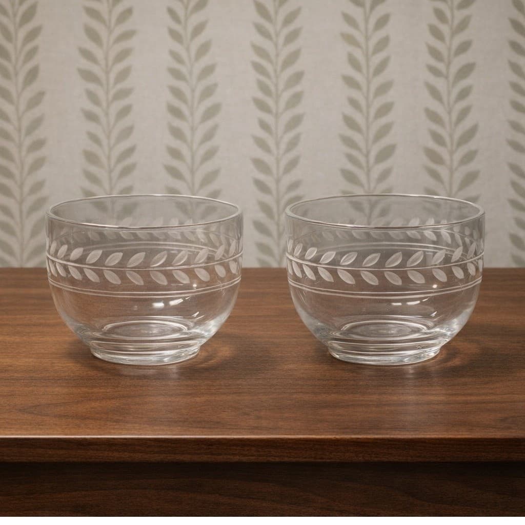 Anchor Hocking Laurel Gray Dessert Bowls, Set of 3, Vintage Footed Glassware