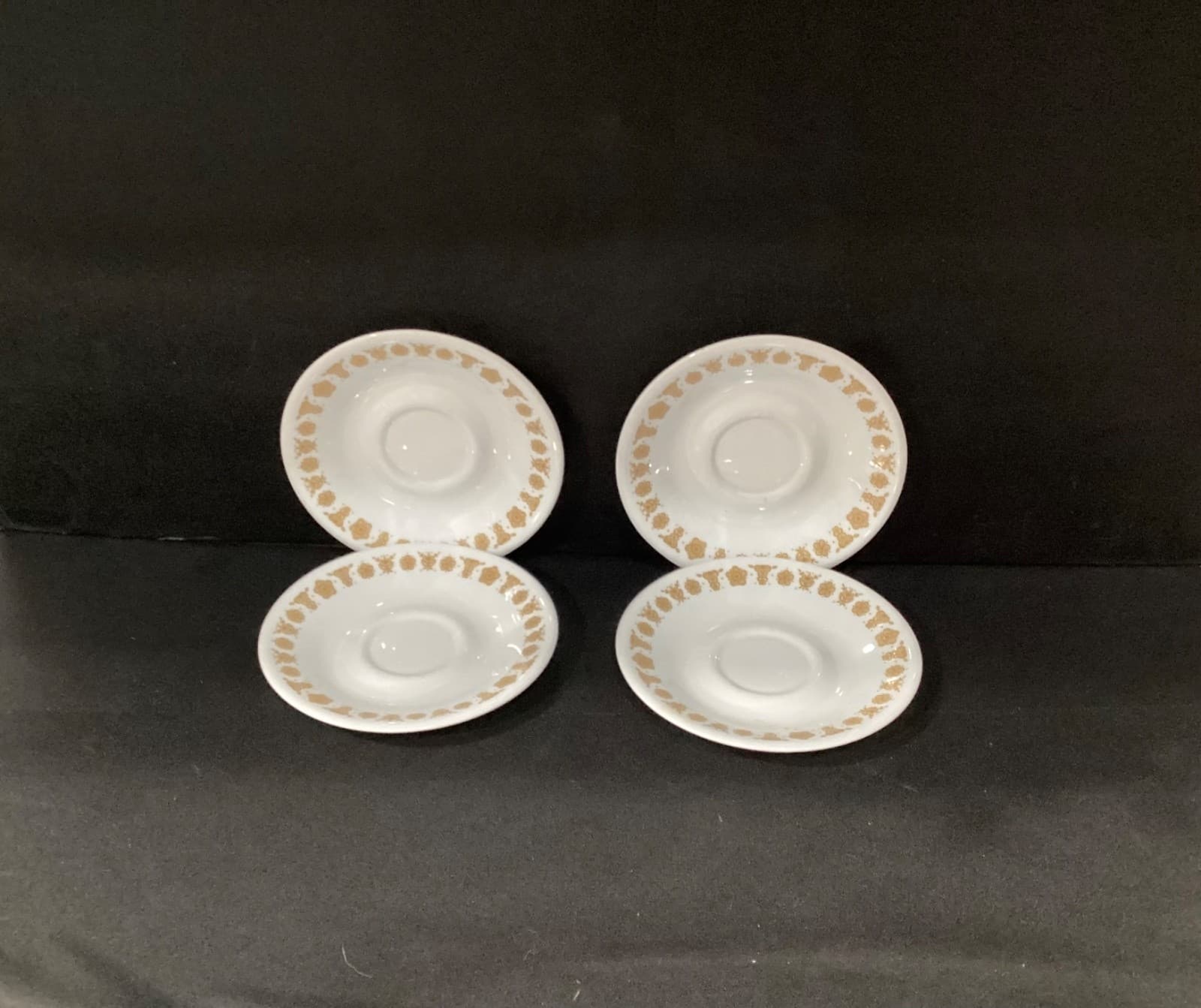 Vintage Corning Ware Corelle Butterfly Gold 6 1/4" Saucer Plates Set of 4