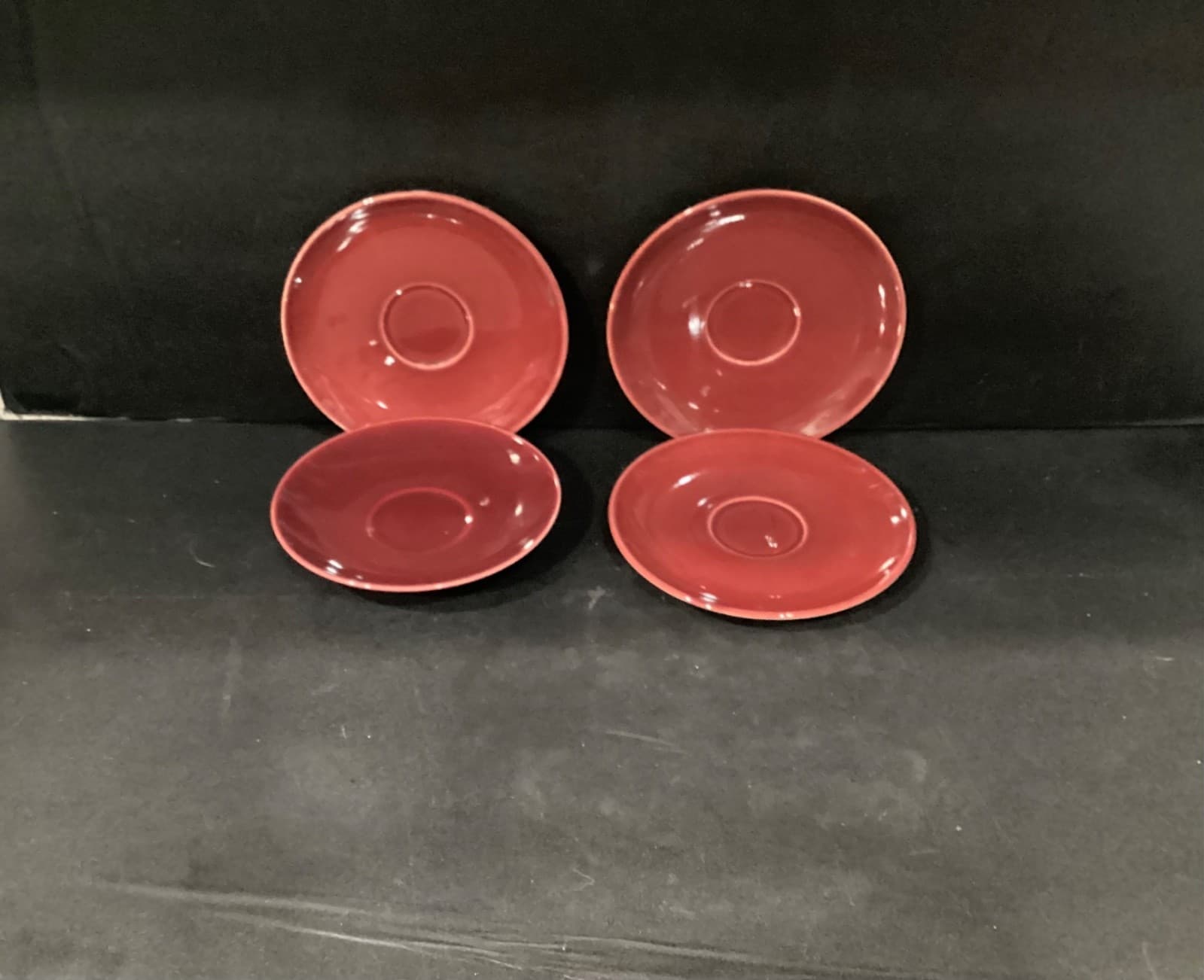 Universal "Ballerina Burgundy" Saucer Plates Set of 4