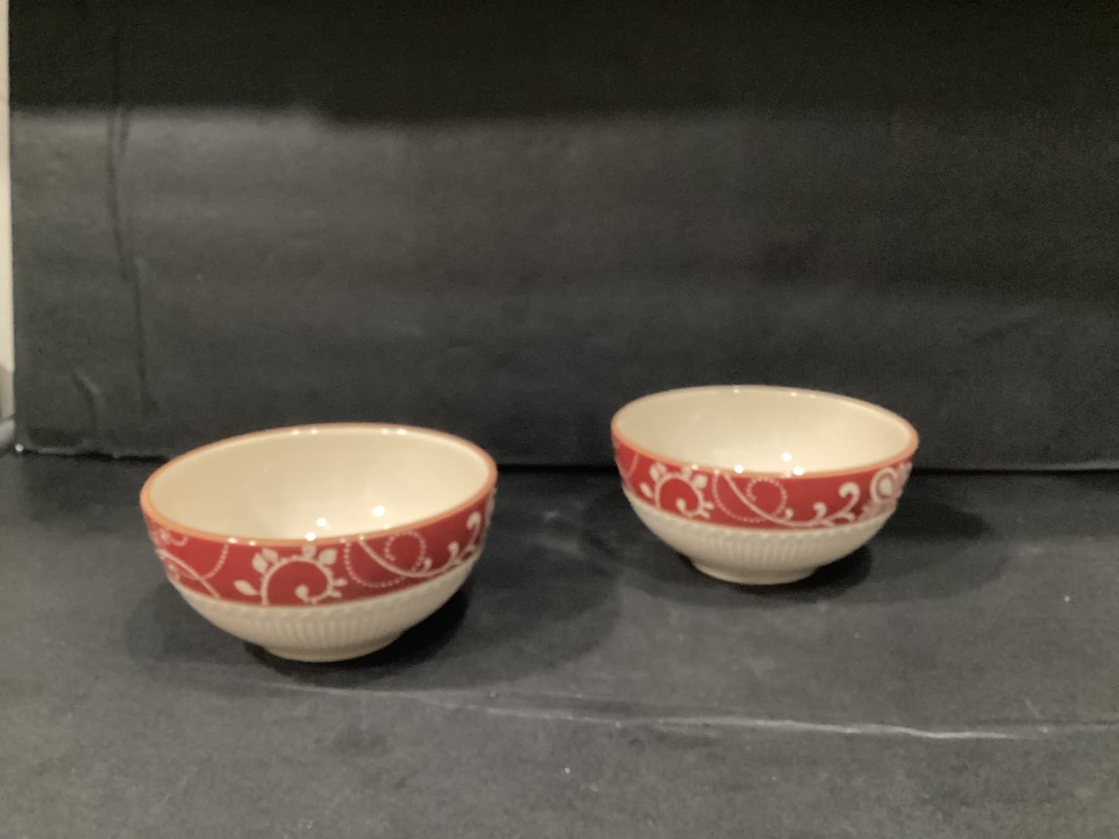 Pier 1 MARIBETH Soup/Cereal bowls 6" Ironstone Set Of 2