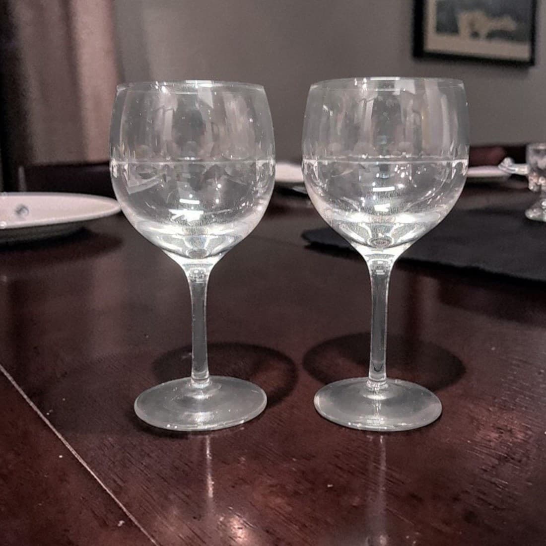 Lenox Candleglow Lead Crystal Wine Goblets, Set Of 2, Vtg Replacement Stemware