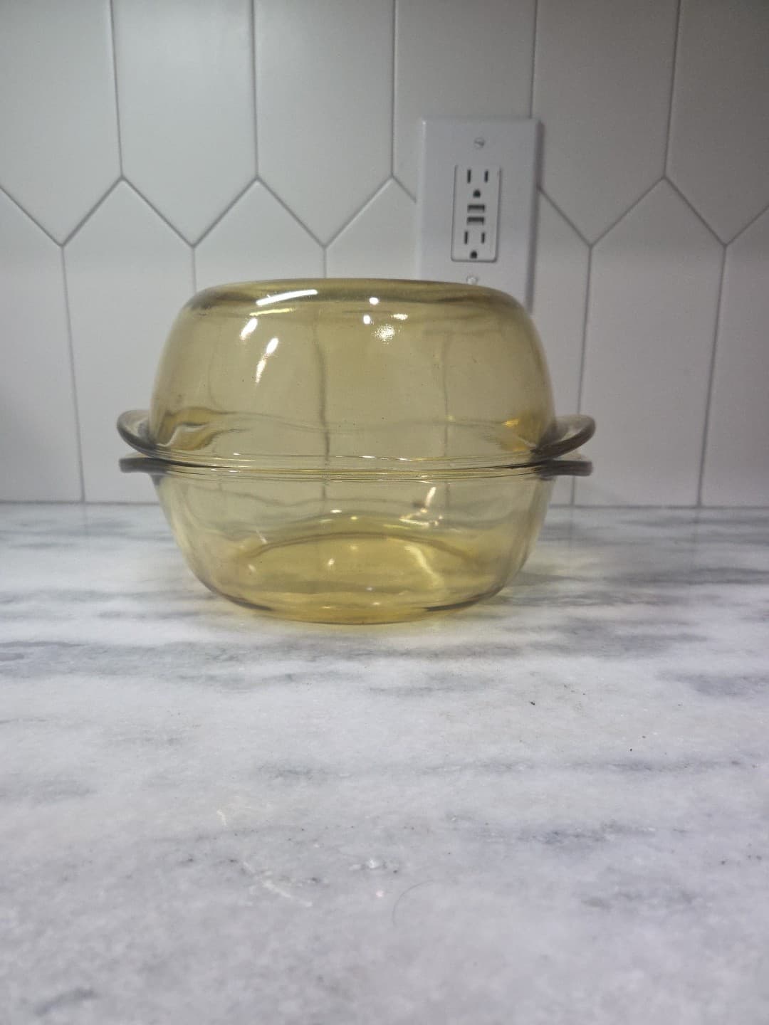 Pyrex Amber Casserole Dishes, Set of 2, Vintage Gold Glass, Mexico No Lid #10