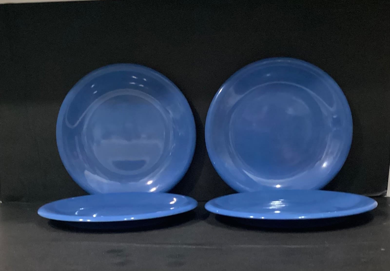 Vintage Baker Hart Stuart Blue Set of 4 Dinner Plates 11"