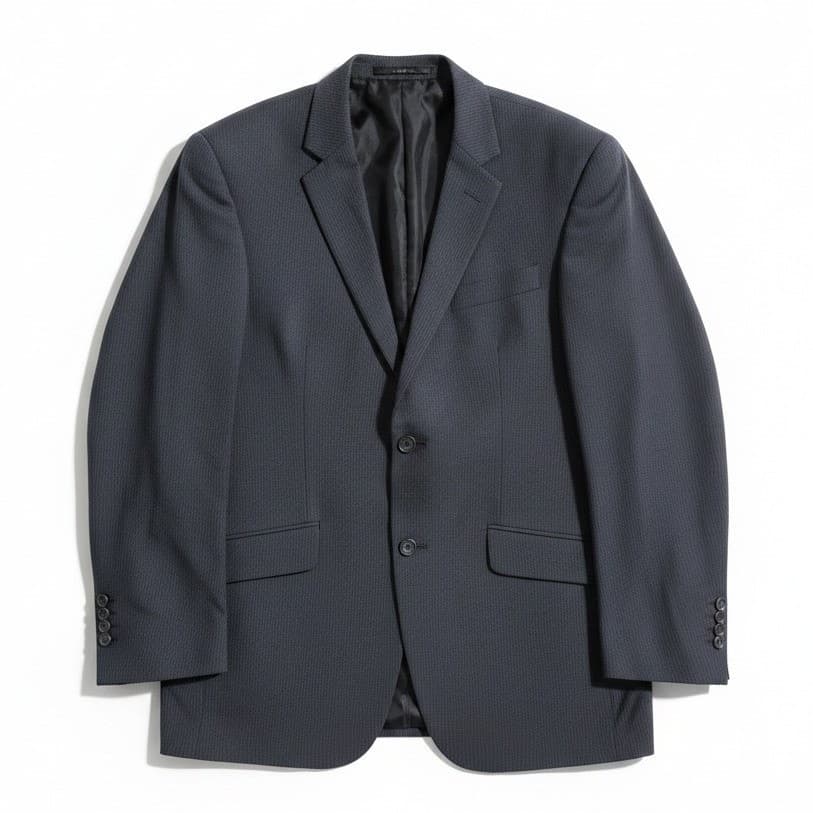 Kenneth Cole Reaction Navy Blue Pinstripe 2-Button Blazer, Men's 42R Sport Coat