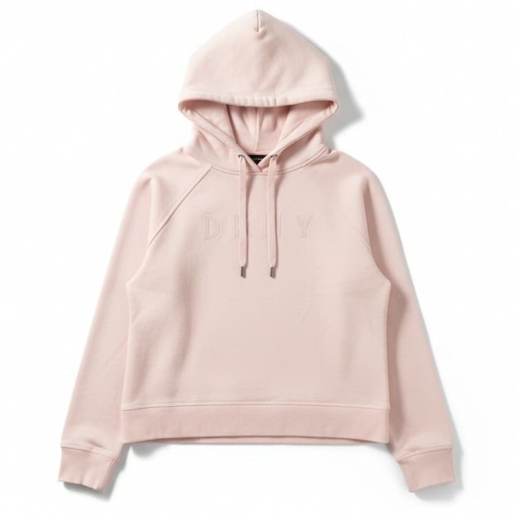 DKNY Sport Pink Raglan Sleeve Embroidered Logo Hoodie, Woman's Small Sweatshirt