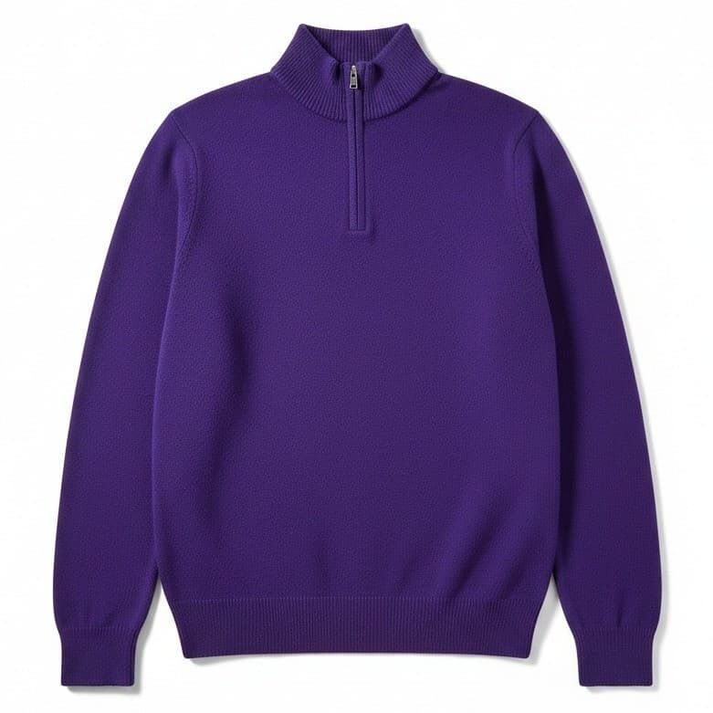 Joyce Lane Vintage Purple Quarter Zip, Acrylic Mock Neck Sweater, Woman's Small