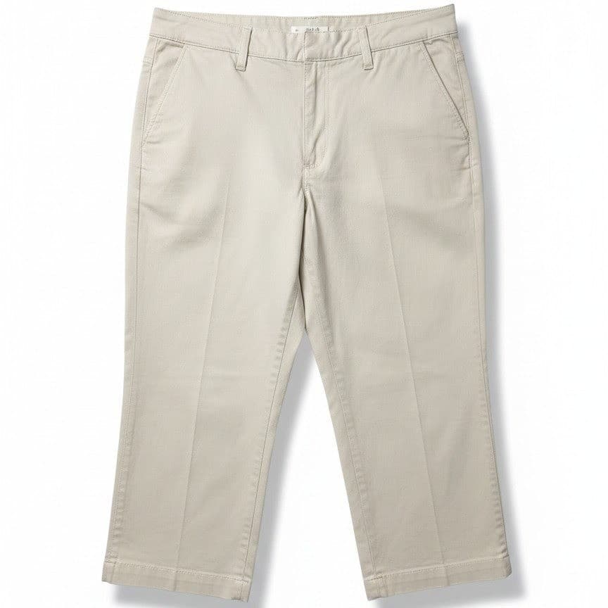 Liz Claiborne Audra Lizwear Jeans, Beige Cropped Pants, Women's Size 12 Straight