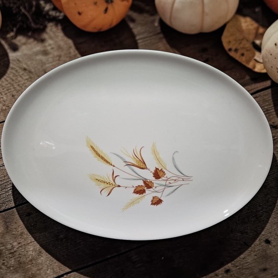 Taylor Smith Taylor Ever Yours Autumn Harvest Wheat Oval Platter, Serving Ware