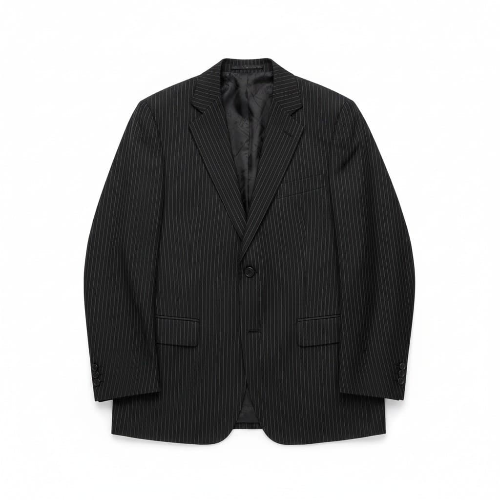 Adams Row Richman Navy Blue Pinstripe Two Button Blazer, Men's 44L Sport Coat